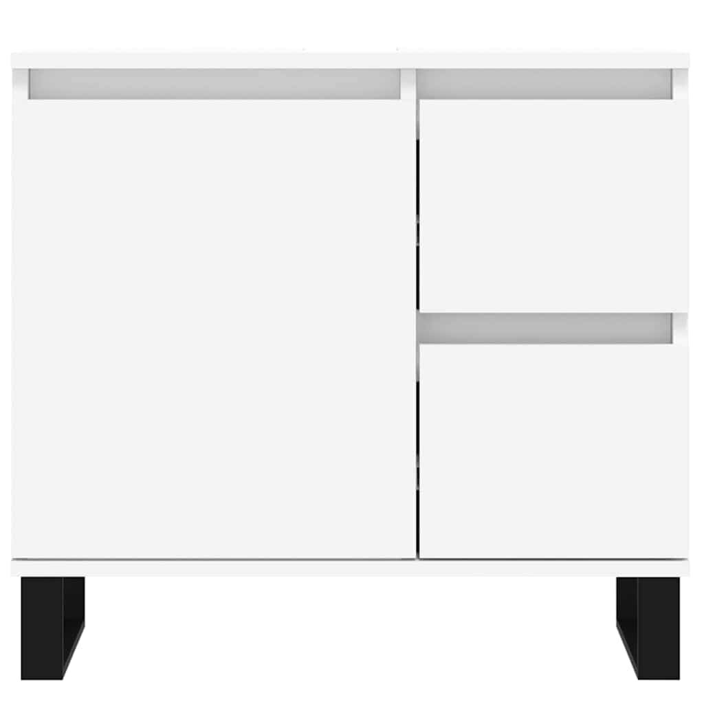 Kompakter Badschrank Weiß 65 x 33 x 60 cm aus Holzwerkstoff modern