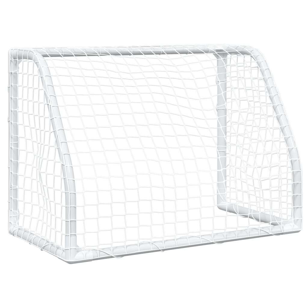 vidaXL Fußballtore für Kinder 2 Stk. mit Ball Weiß 64x35x48 cm Metall