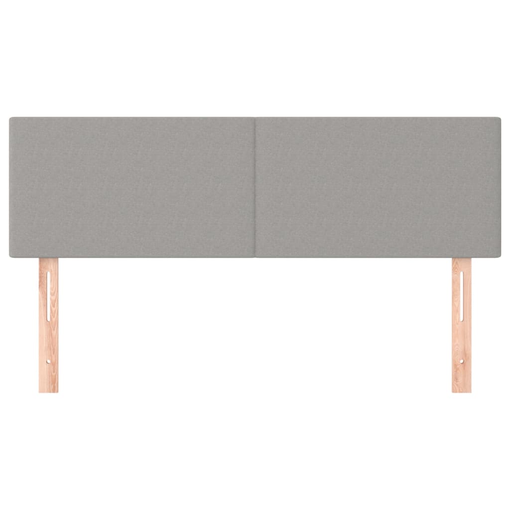Bett Kopfteile 2er-Set Hellgrau 72x5x78/88 cm Stoff komfortables Schlafzimmer