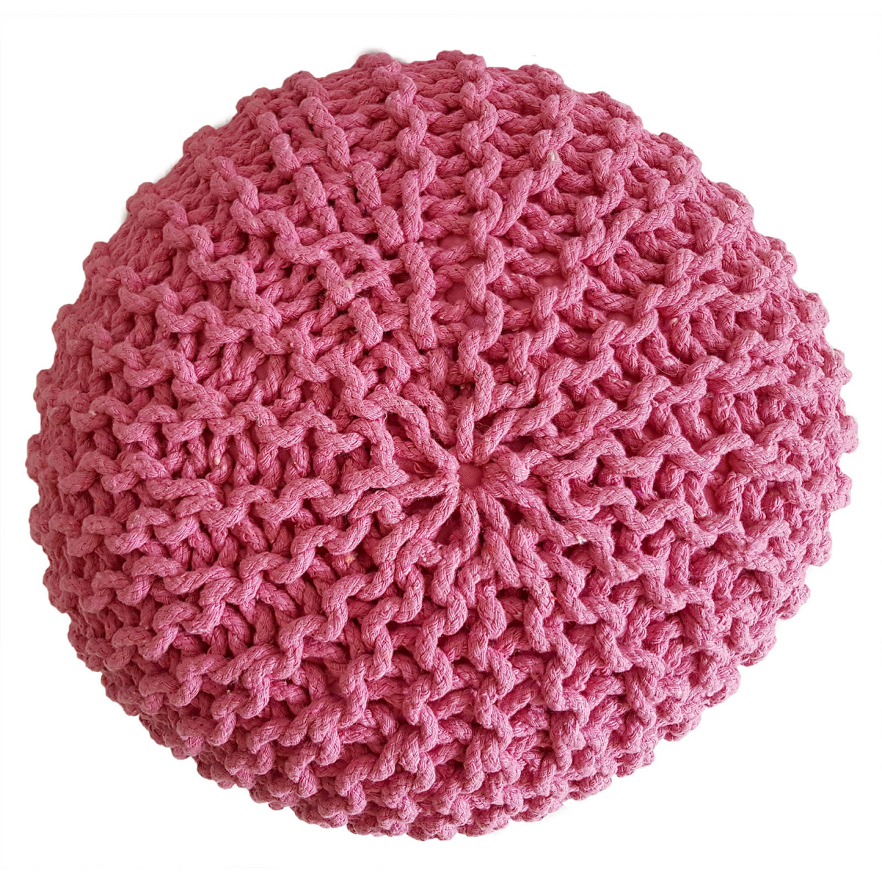 Strickhocker Pouf Ø 45 H 30 cm cm Sitzpouf Strick Bodenkissen