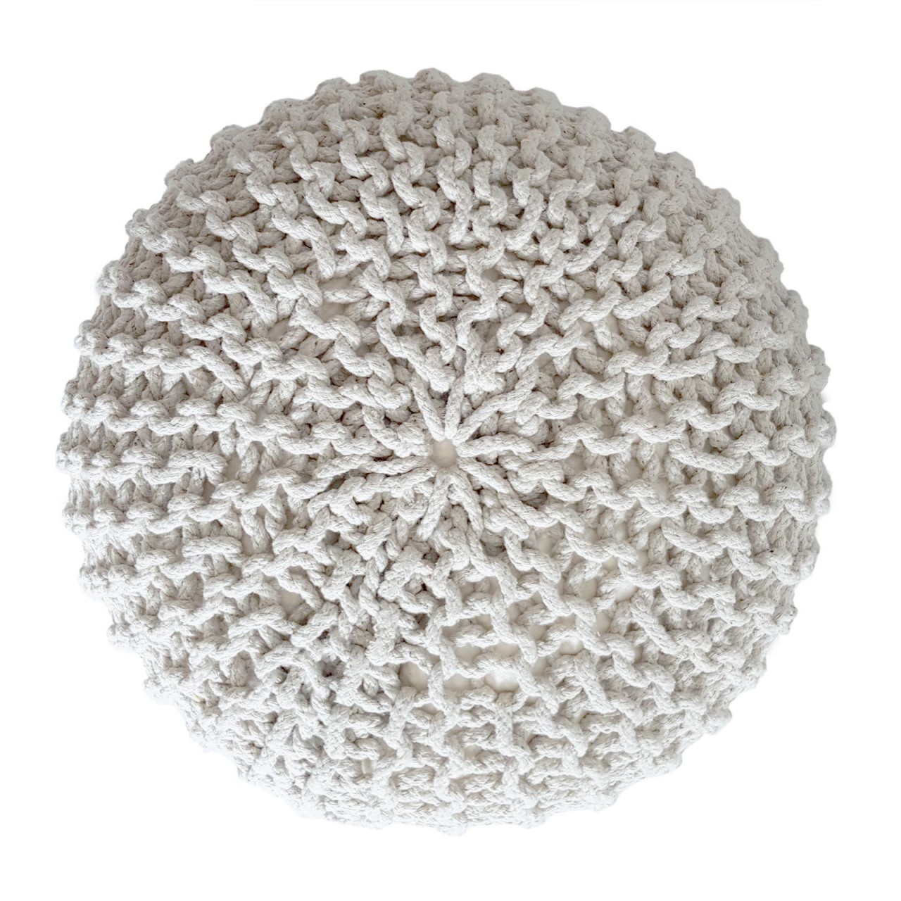 Strickhocker Pouf Ø 45 H 30 cm cm Sitzpouf Strick Bodenkissen Strickhocker Pouf Ø 45 H 30 cm cm Sitzpouf Strick Bodenkissen