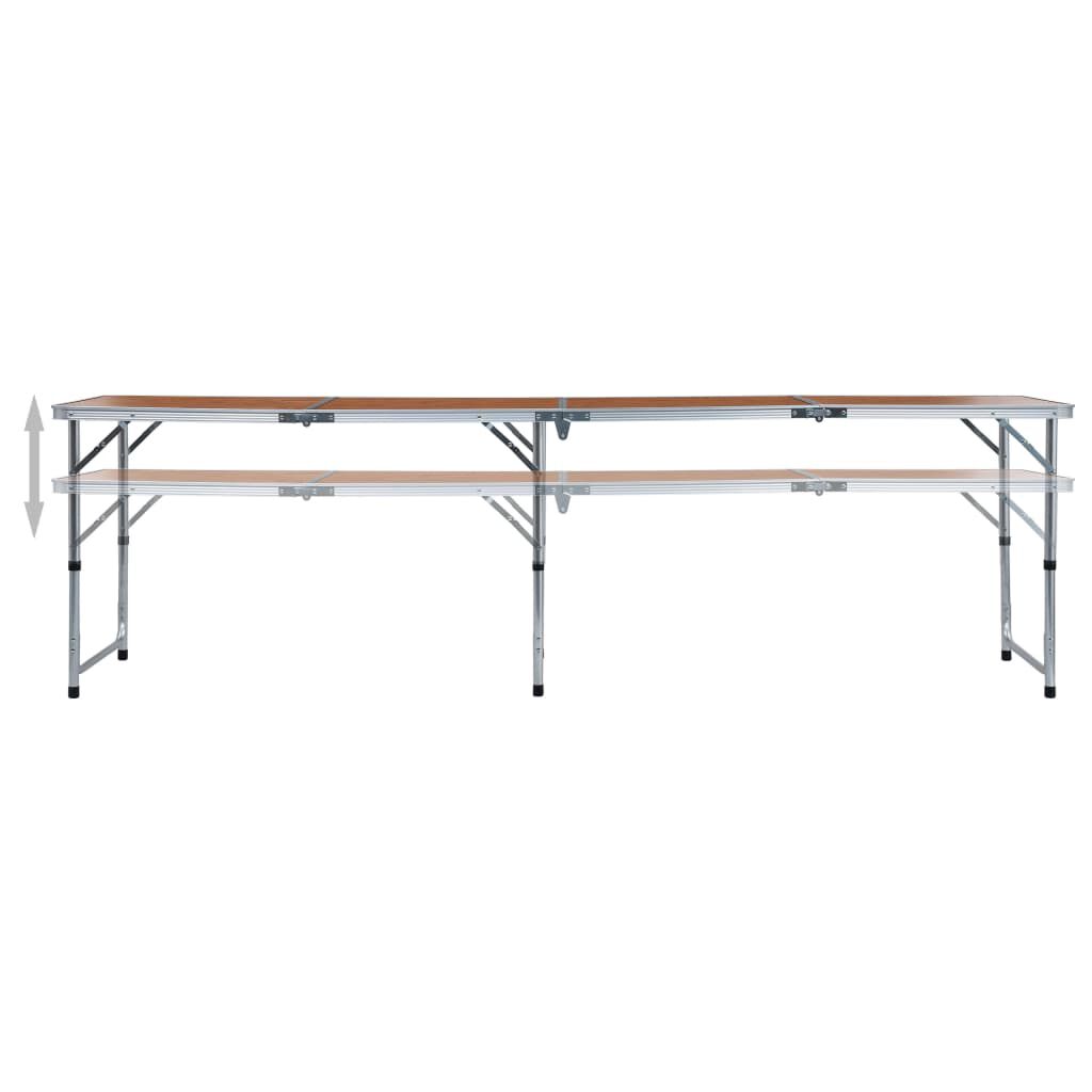 Klappbarer Campingtisch 240x60 cm aus Aluminium für Outdoor oder Garten