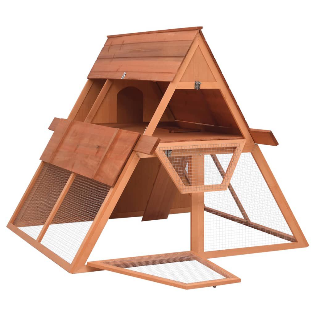 Kleintierstall Tanne massiv 152 x 127 x 109,5 cm mit Dach für Garten