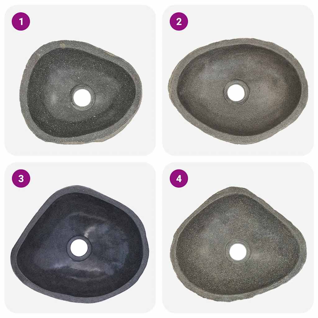Waschbecken Flussstein Oval (29-38)x(24-31) cm