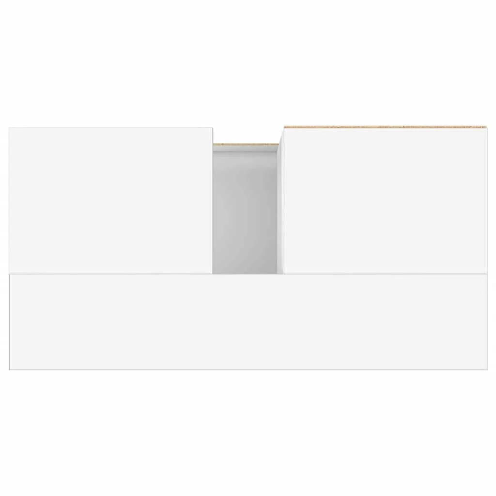 Kompakter Badschrank Weiß 65 x 33 x 60 cm aus Holzwerkstoff modern