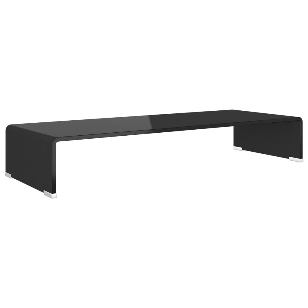 TV Tisch Glas Schwarz 80x30x13 cm ideal als Bildschirmständer oder Erhöhung