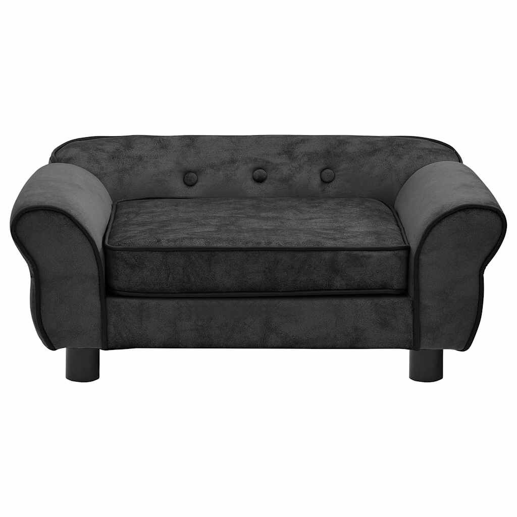 Hundesofa Dunkelgrau 72x45x30 cm weich gepolstert mit Plüschbezug pflegeleicht