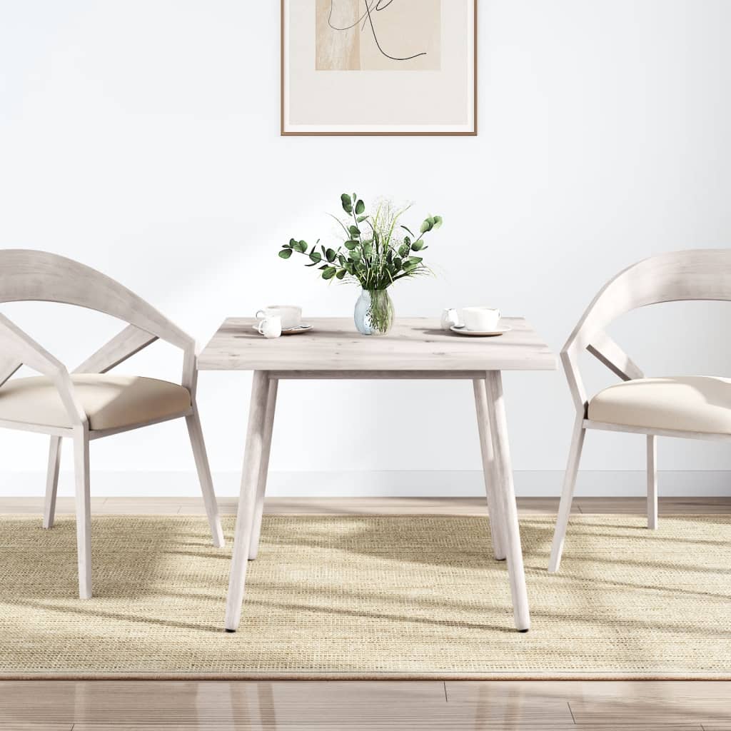 Massive Kiefernholz Tischplatte 70x70 cm weiß für Tisch Ersatz Tischplatte Rustikal