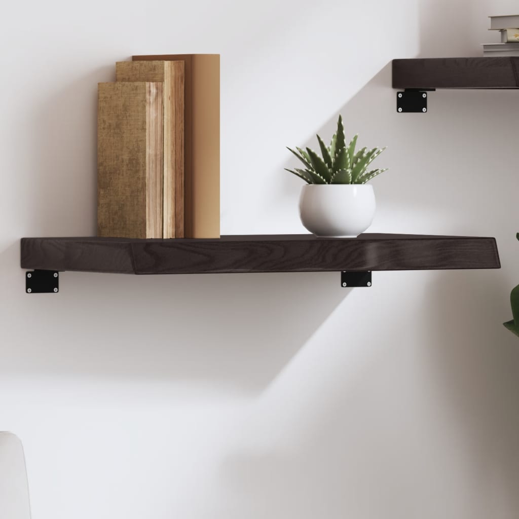 Wandregal Dunkelgrau 60x30x6 cm, Massivholz Eiche, robust & stilvoll, ideal für Wohnzimmer oder Büro.