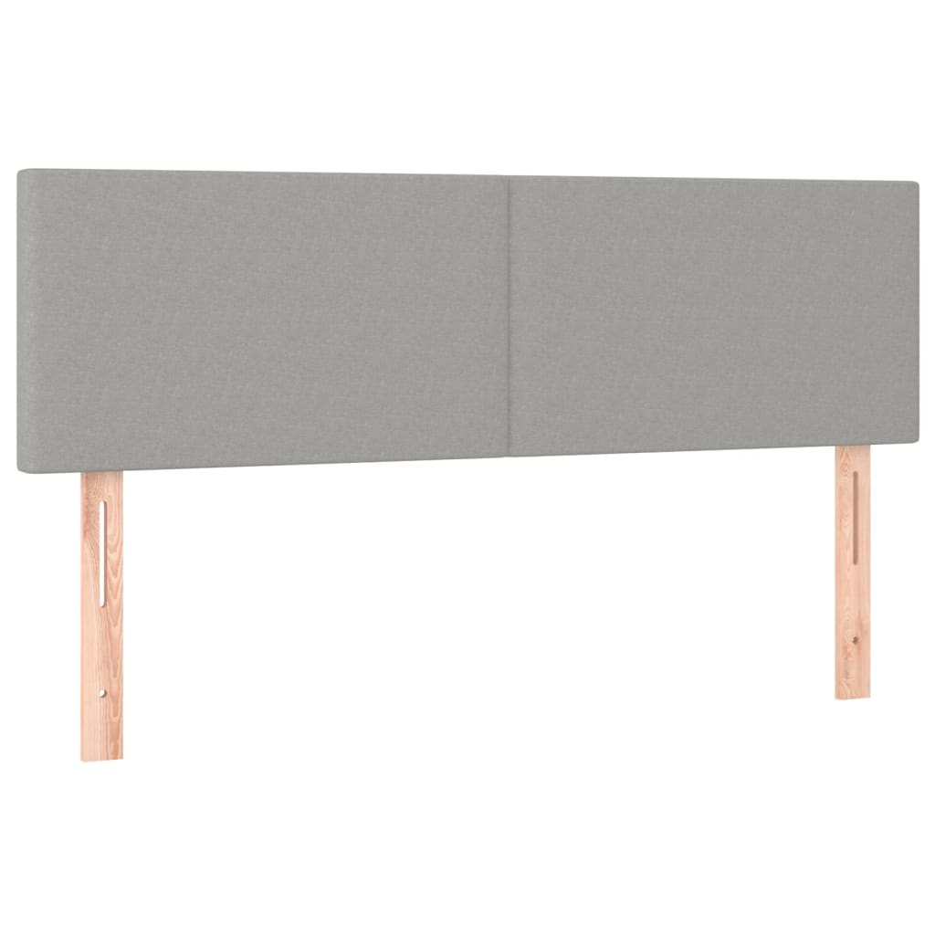Bett Kopfteile 2er-Set Hellgrau 72x5x78/88 cm Stoff komfortables Schlafzimmer