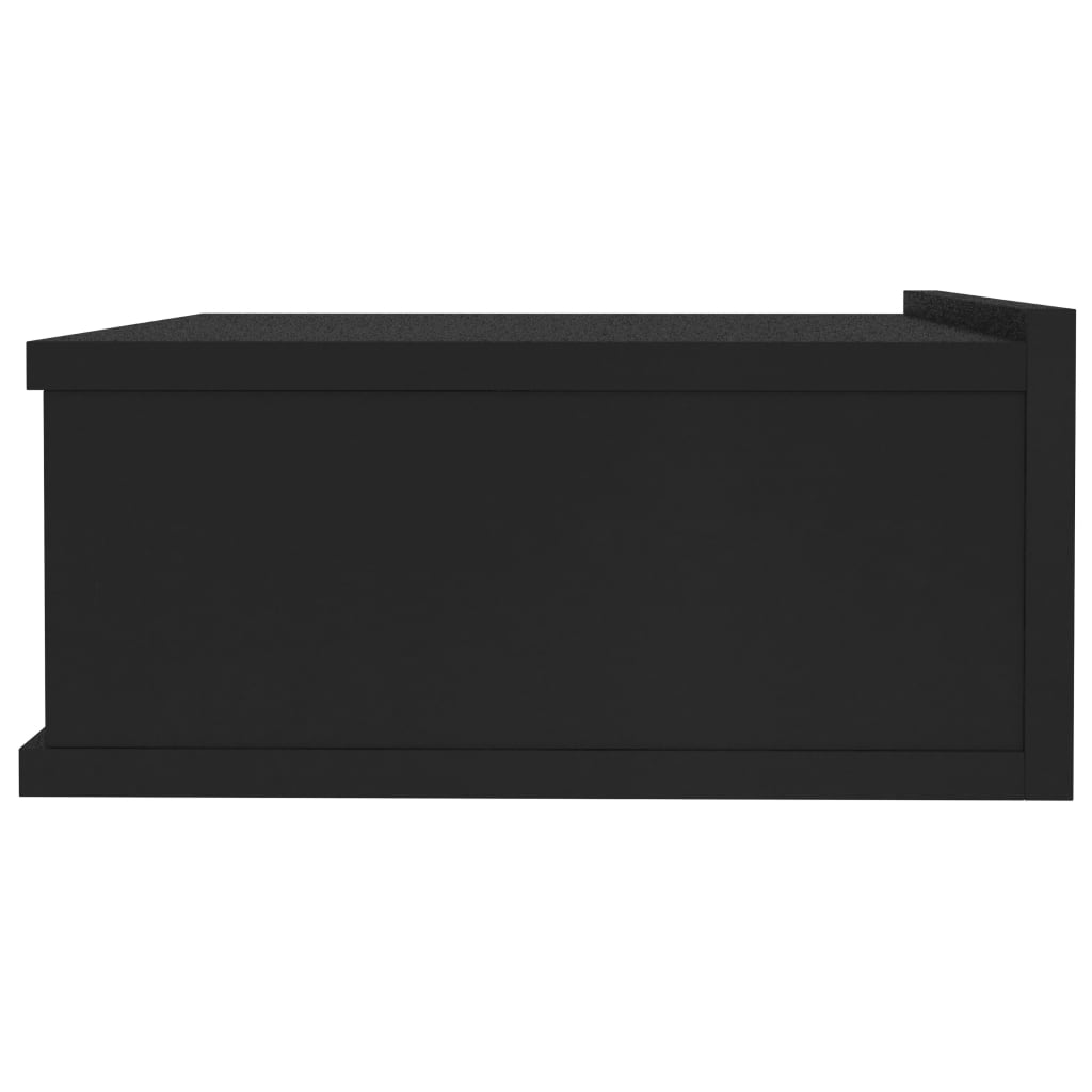 Nachttisch Wandregal Hängeregal Schwarz 40 x 30 x 15 cm Schwebend 