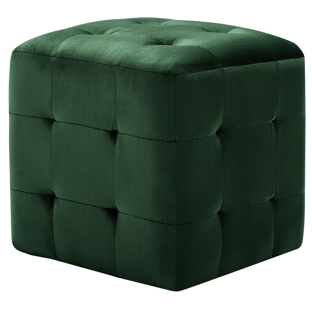 Nachttische 2er Set grün 30x30x30 cm Samtstoff Schlafzimmer elegant modern