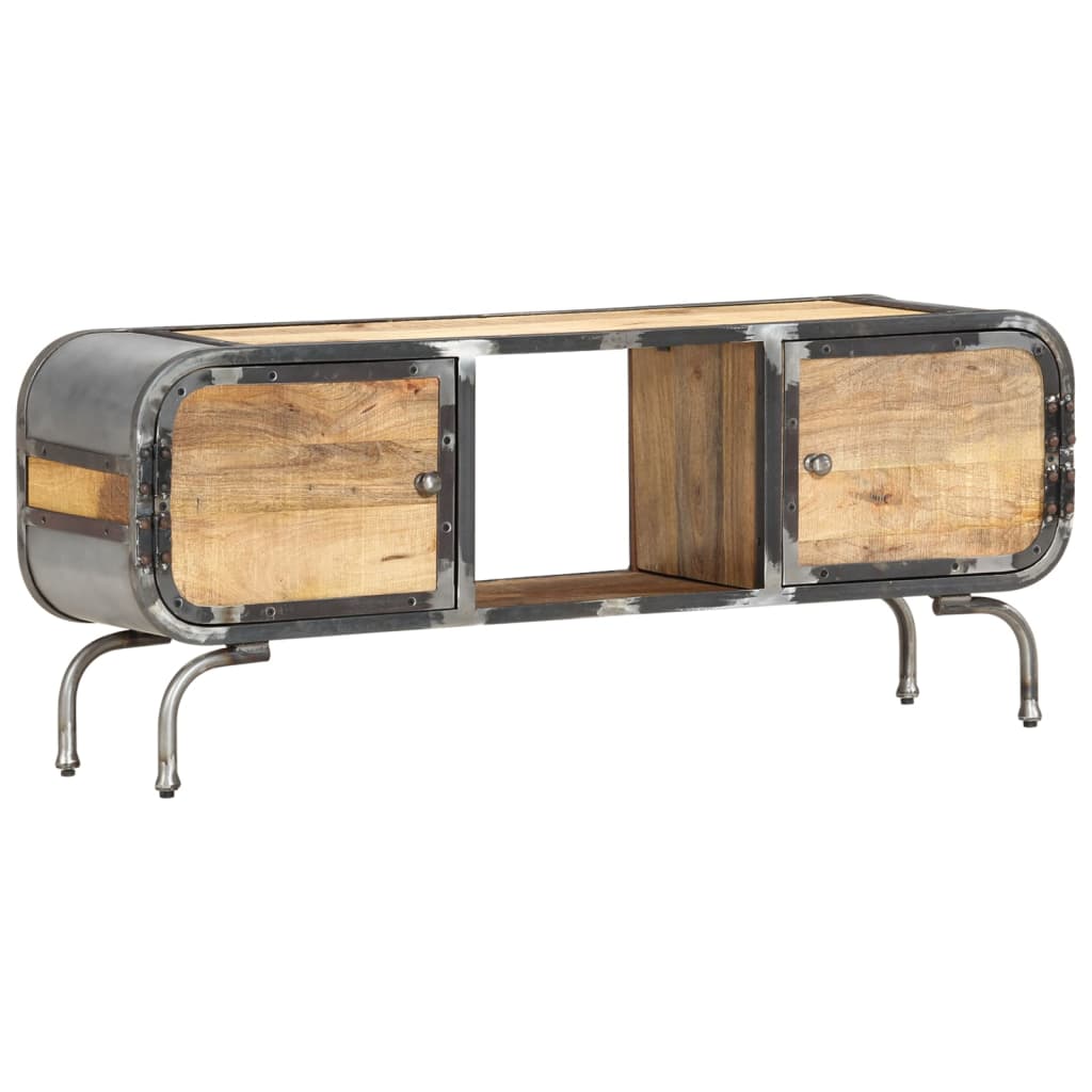 TV-Schrank Mangoholz 110x30x42 cm Massivholz Industrie Design