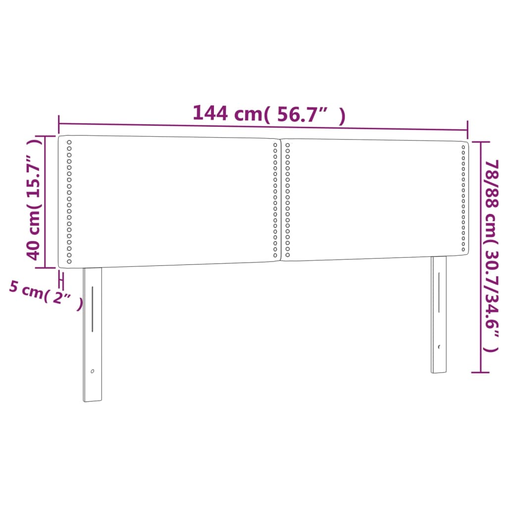 Kopfteile Bett 2er Set Weiß 72x5x78/88 cm Kunstleder für modernes Schlafzimmer