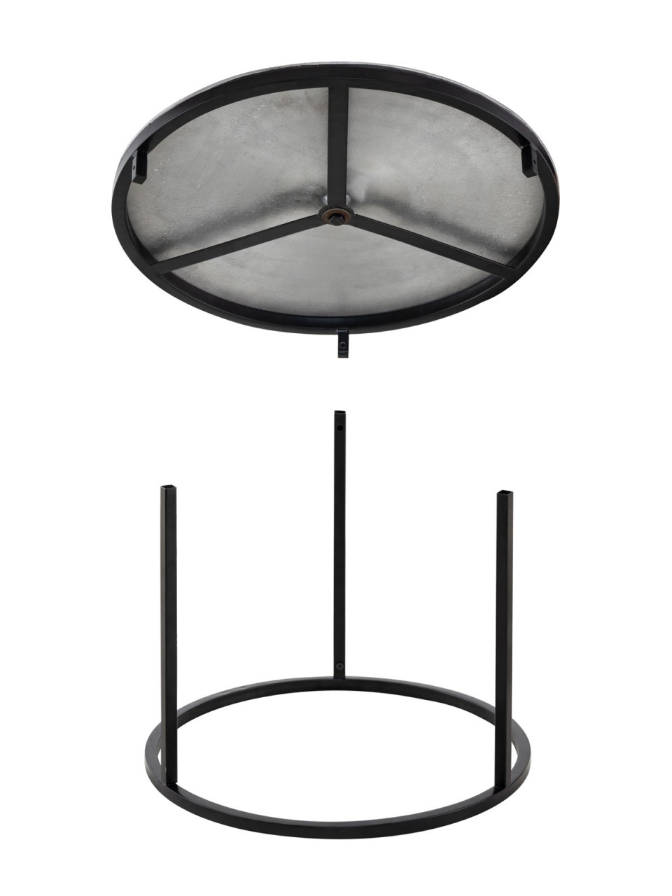 Couchtisch Set 2-teilig ø 55 u. 45 cm Beistelltisch silber Metall Tische rund Carlton Wohnzimmer