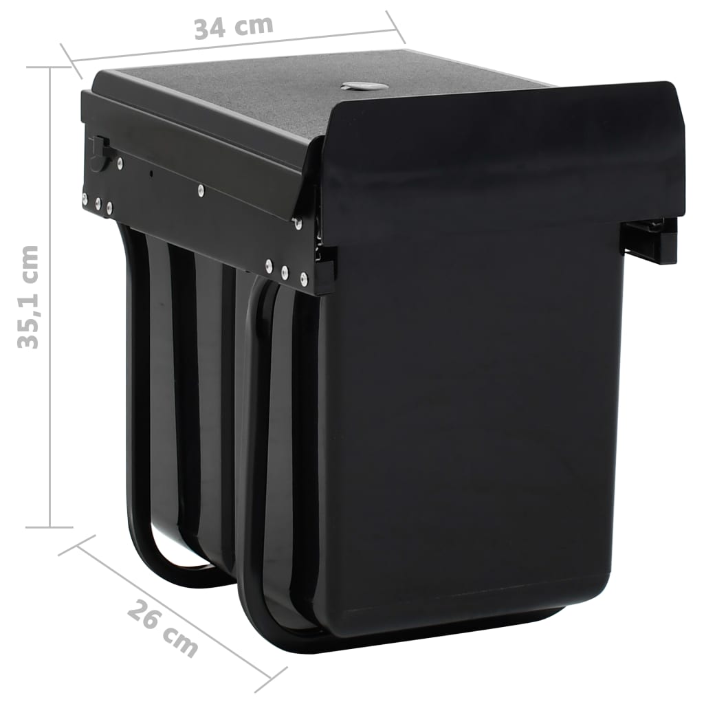 Küchenschrank Mülleimer 20 L, ausziehbar, Soft-Close-Mechanismus, effiziente Raumnutzung.
