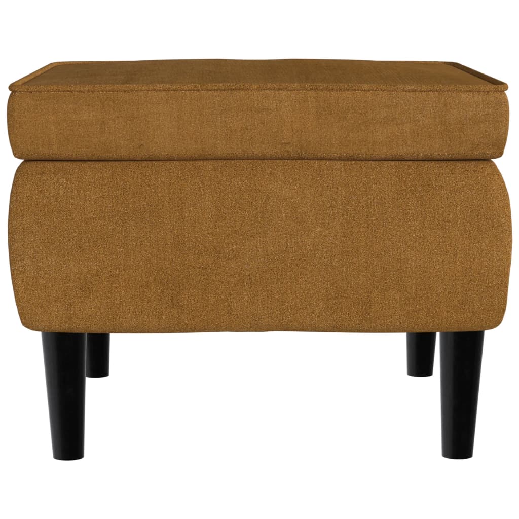 Hocker mit Holzbeinen braun Samt für elegantes Wohnzimmer modernes Design