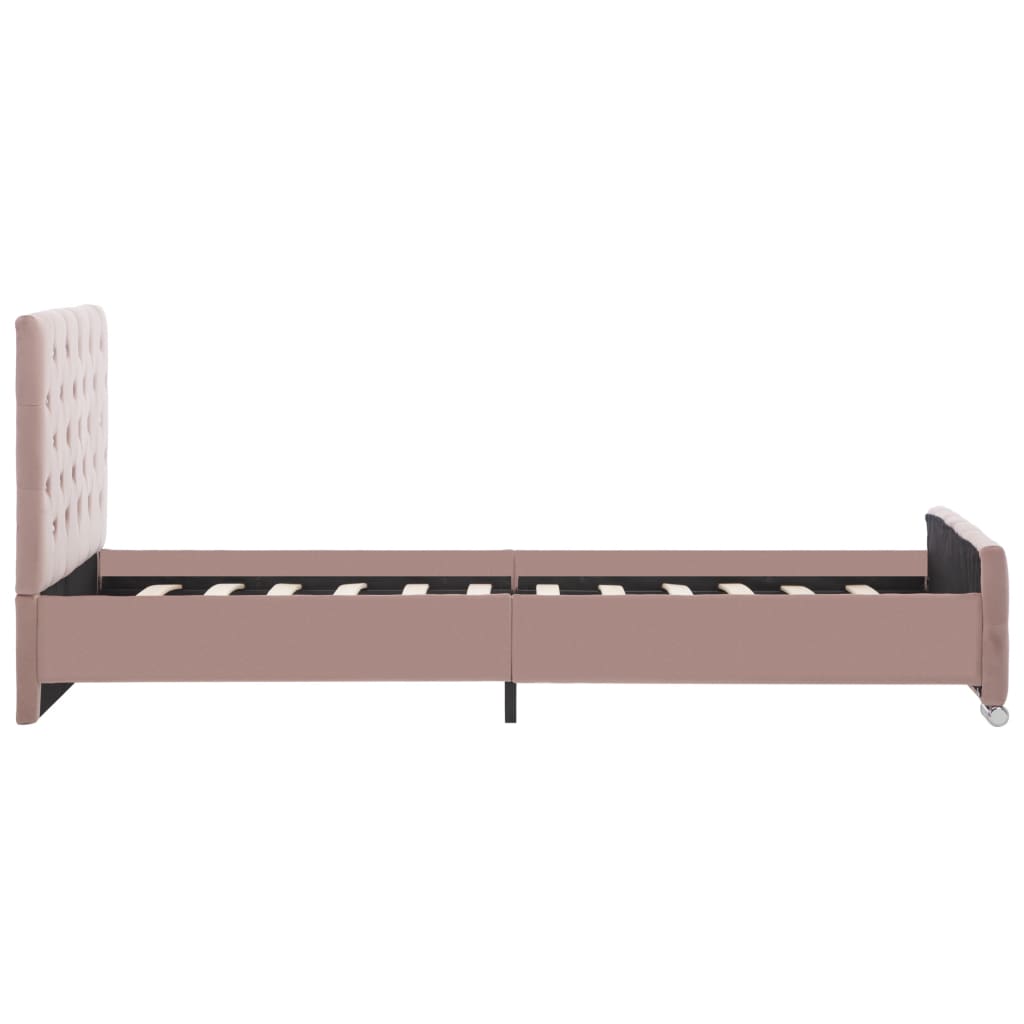 Bettgestell Rosa 90x200 cm Weicher Samt hochwertiger Look Modern stilvoll