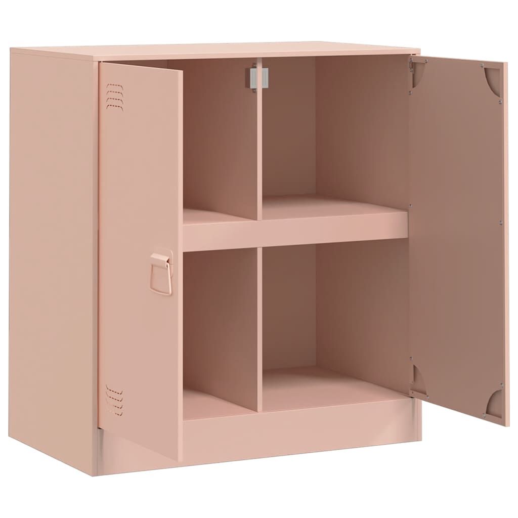 Sideboard aus Stahl in Rosa 67x39x73 cm modernes Möbelstück für Wohnzimmer