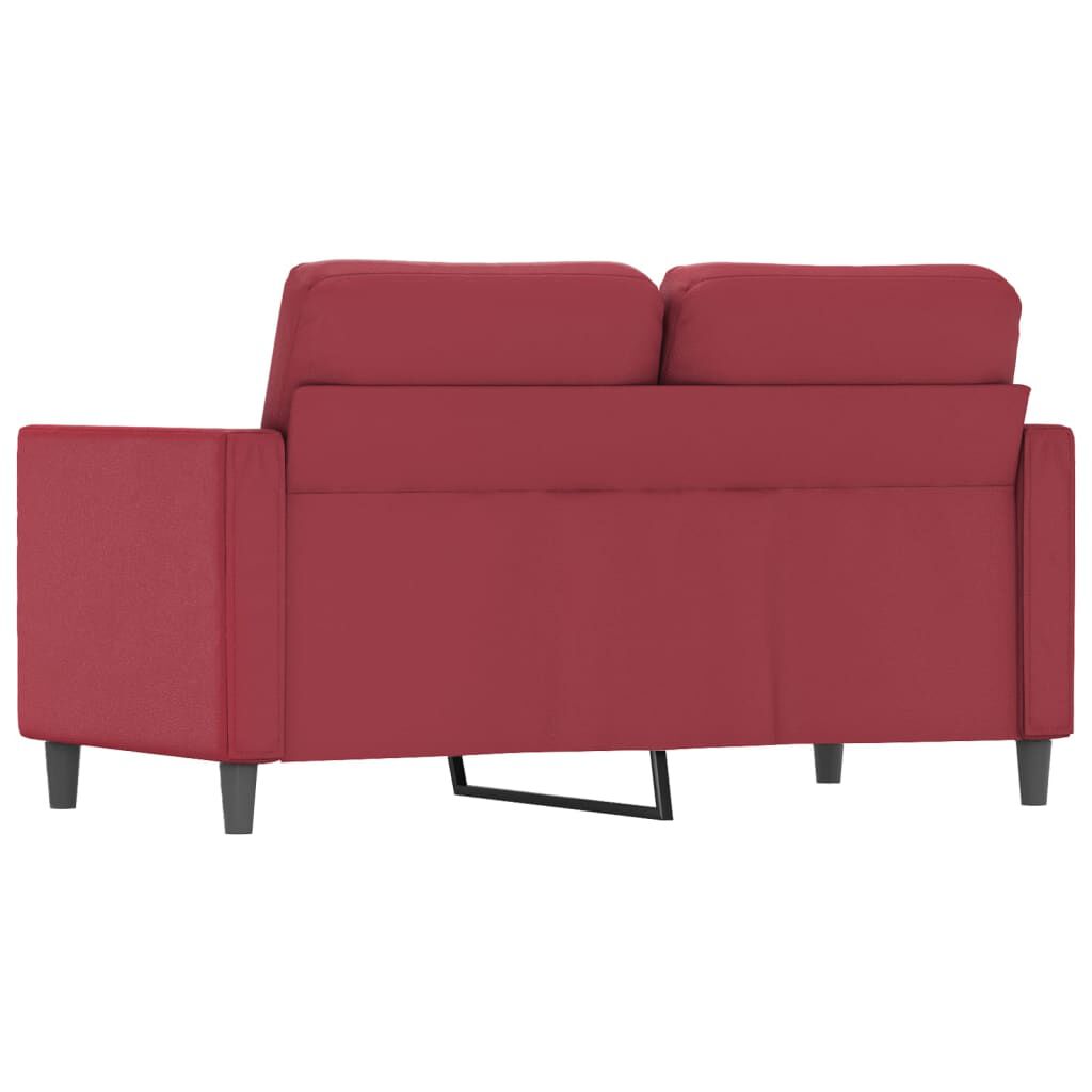 Weinrotes Sofa Couch für zwei Personen 120 cm Kunstleder modern Design Weinrotes Sofa Couch für zwei Personen 120 cm Kunstleder modern Design