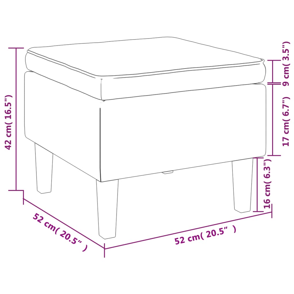 Hocker mit Holzbeinen braun Samt für elegantes Wohnzimmer modernes Design