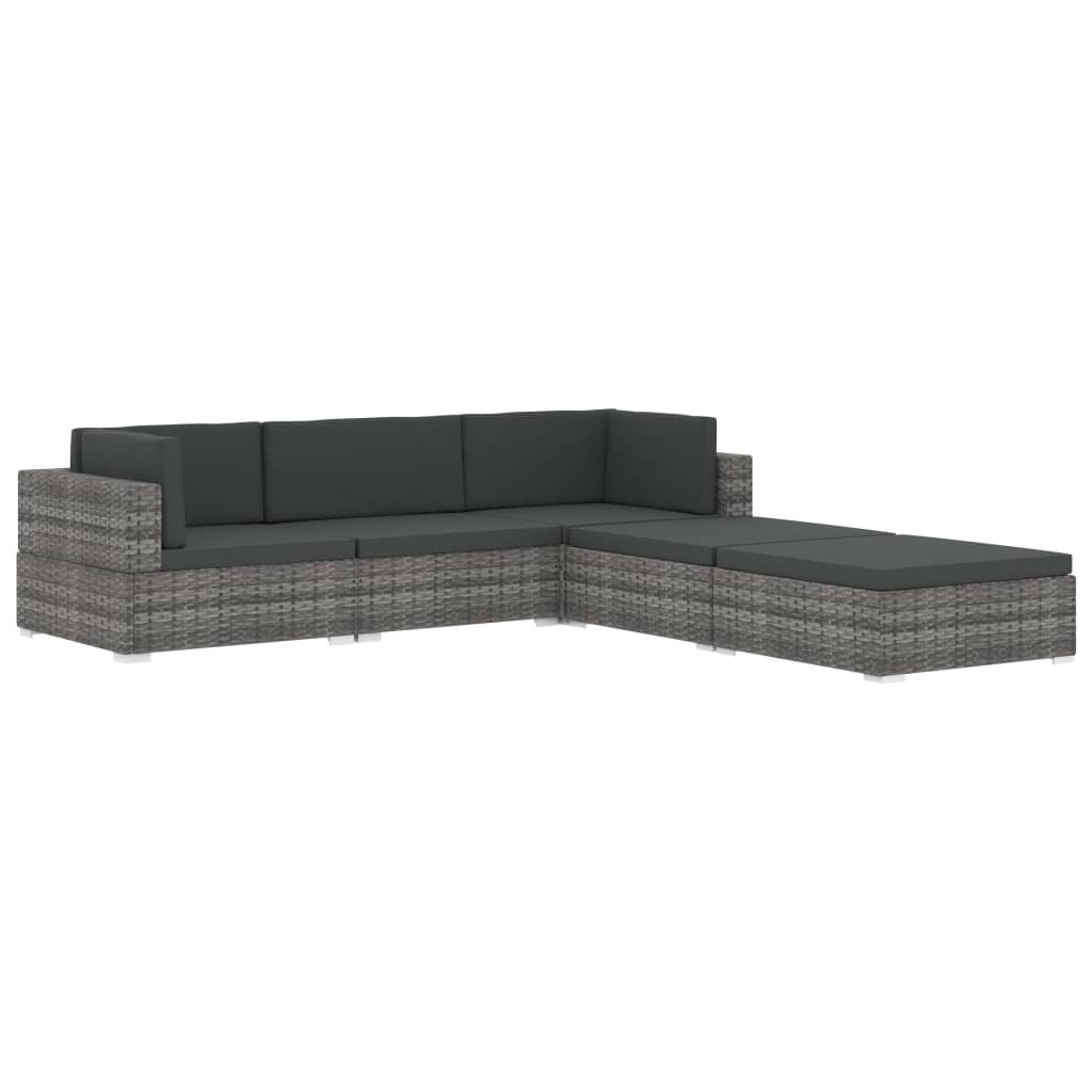 Garten Sofa Mittelteil Schwarz Poly Rattan Inkl. Bequeme Auflagen Kombinierbar