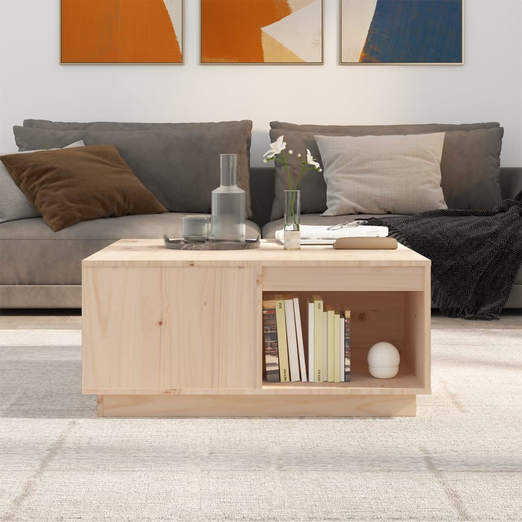 Couchtisch Sofatisch Beistelltisch Tisch Wohnzimmer 80x81x36,5cm Holz Natur