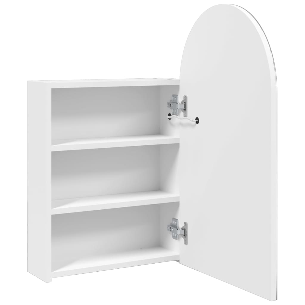 Spiegelschrank LED Gewölbt Weiß 42x13x70 cm Modern funktional Stilvoll 