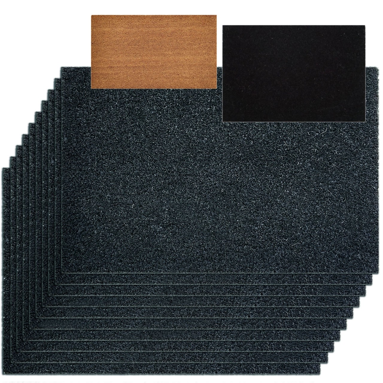 Kokosmatte 10er Set Türvorleger Schmutzfangmatte Fußmatte Fußabtreter einfarbig für Haustür 3 Farben