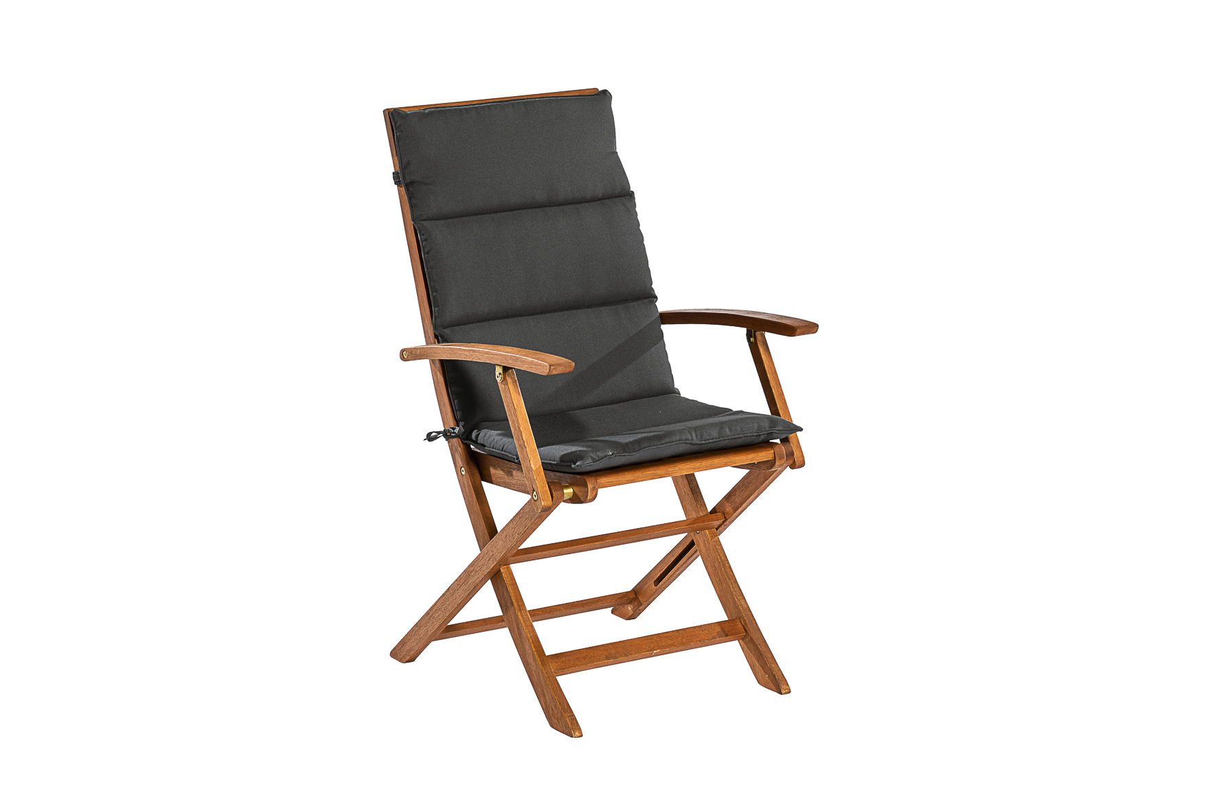 Comodoro Gartenmöbel-Set 9-teilig – 4 Klappsessel mit grauen Auflagen & Klappausziehtisch 110–160 cm aus FSC® Eukalyptusholz