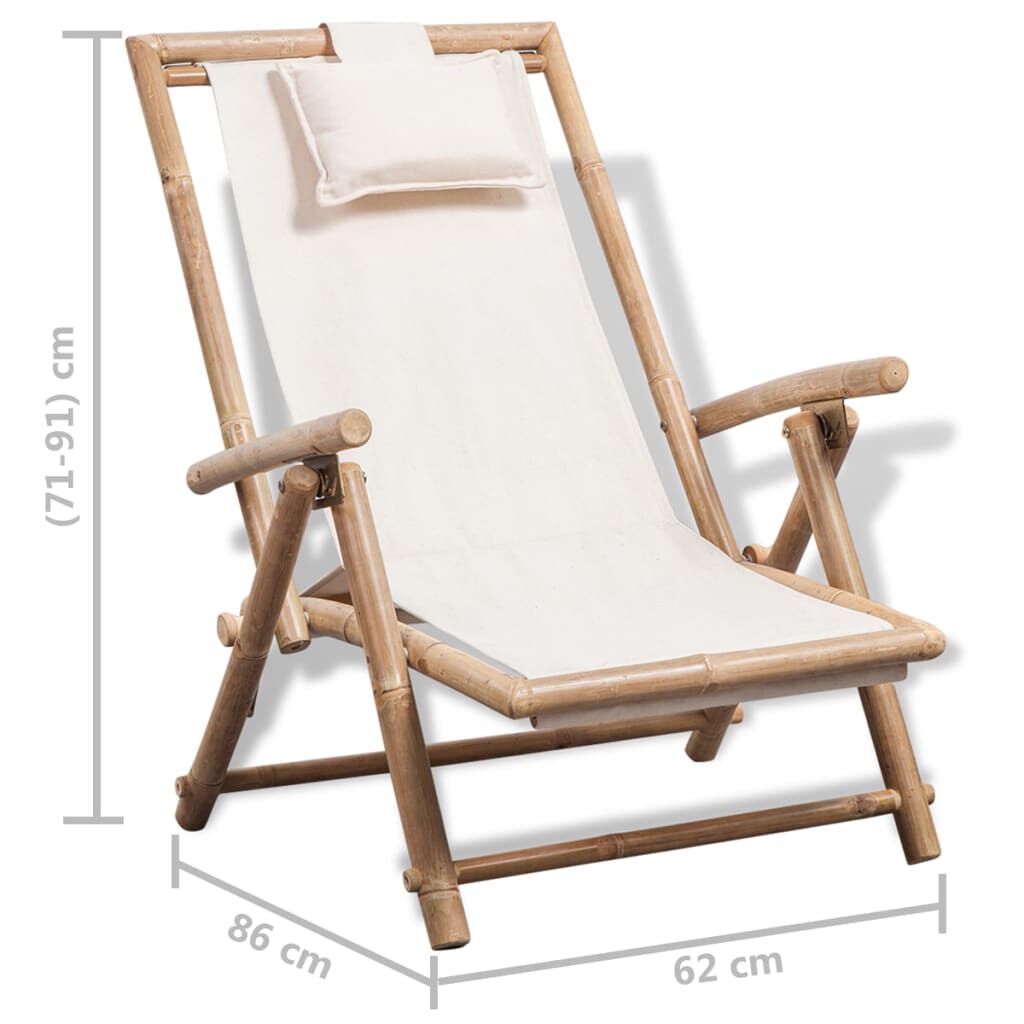 Outdoor Liegestuhl aus Bambus wetterfest klappbar ideal für Terrasse und Garten