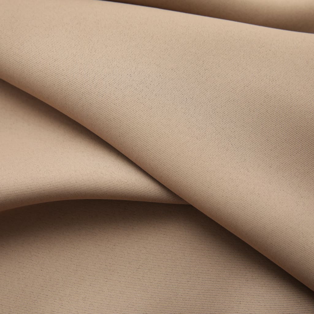 Verdunkelungsvorhänge Taupe 140x245 cm, 2 Stk., mit Haken, lichtundurchlässig für optimalen Sicht- und Lichtschutz.