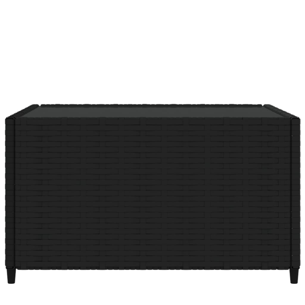 Quadratischer Garten-Couchtisch Schwarz PE-Rattan pulverbeschichteter Stahl 50x50x30 cm Quadratischer Garten-Couchtisch Schwarz PE-Rattan pulverbeschichteter Stahl 50x50x30 cm