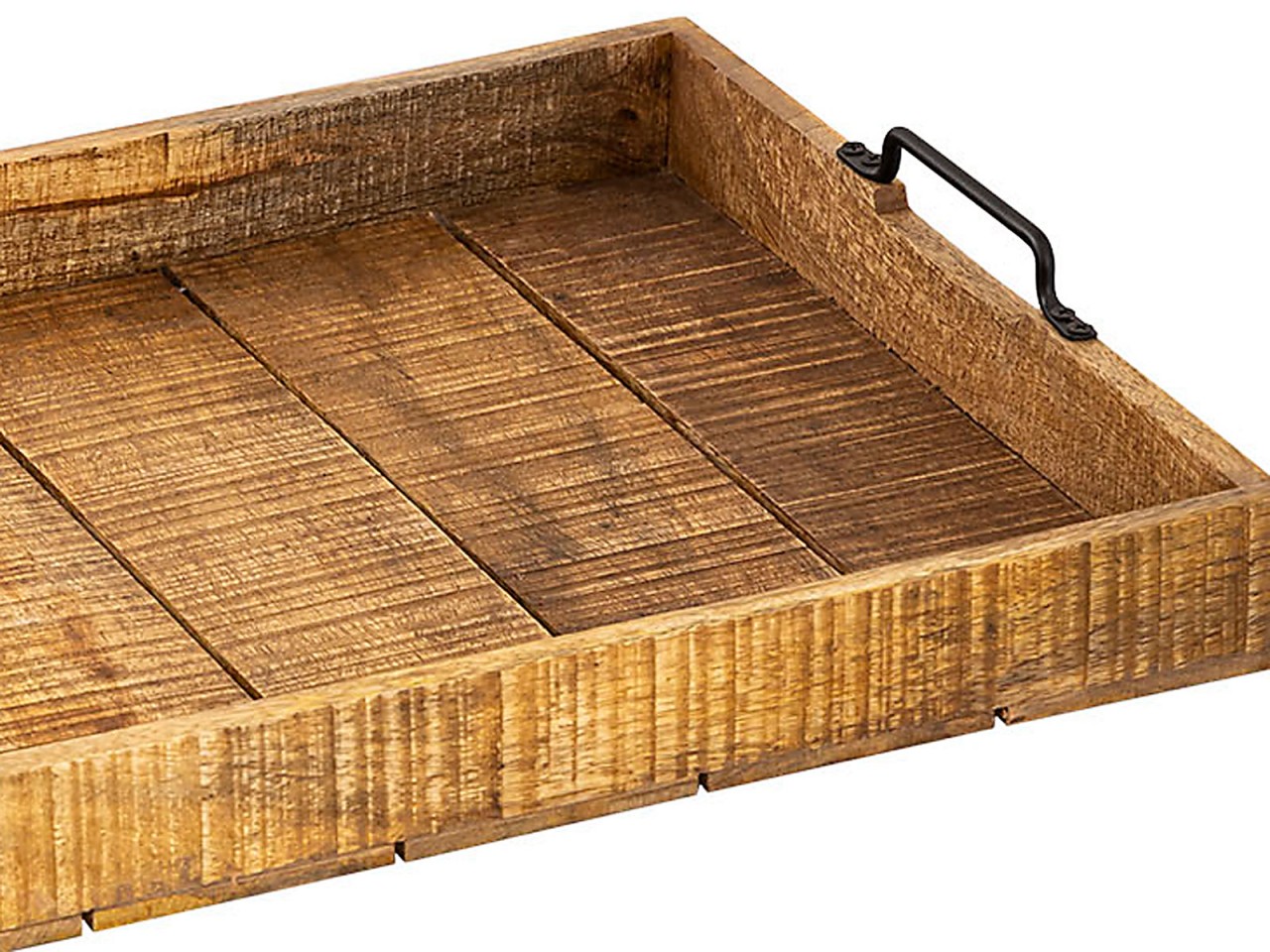 Holztablett Serviertablett XXL 57x39cm Tablett Holz Deko Tablett aus Mangoholz massiv