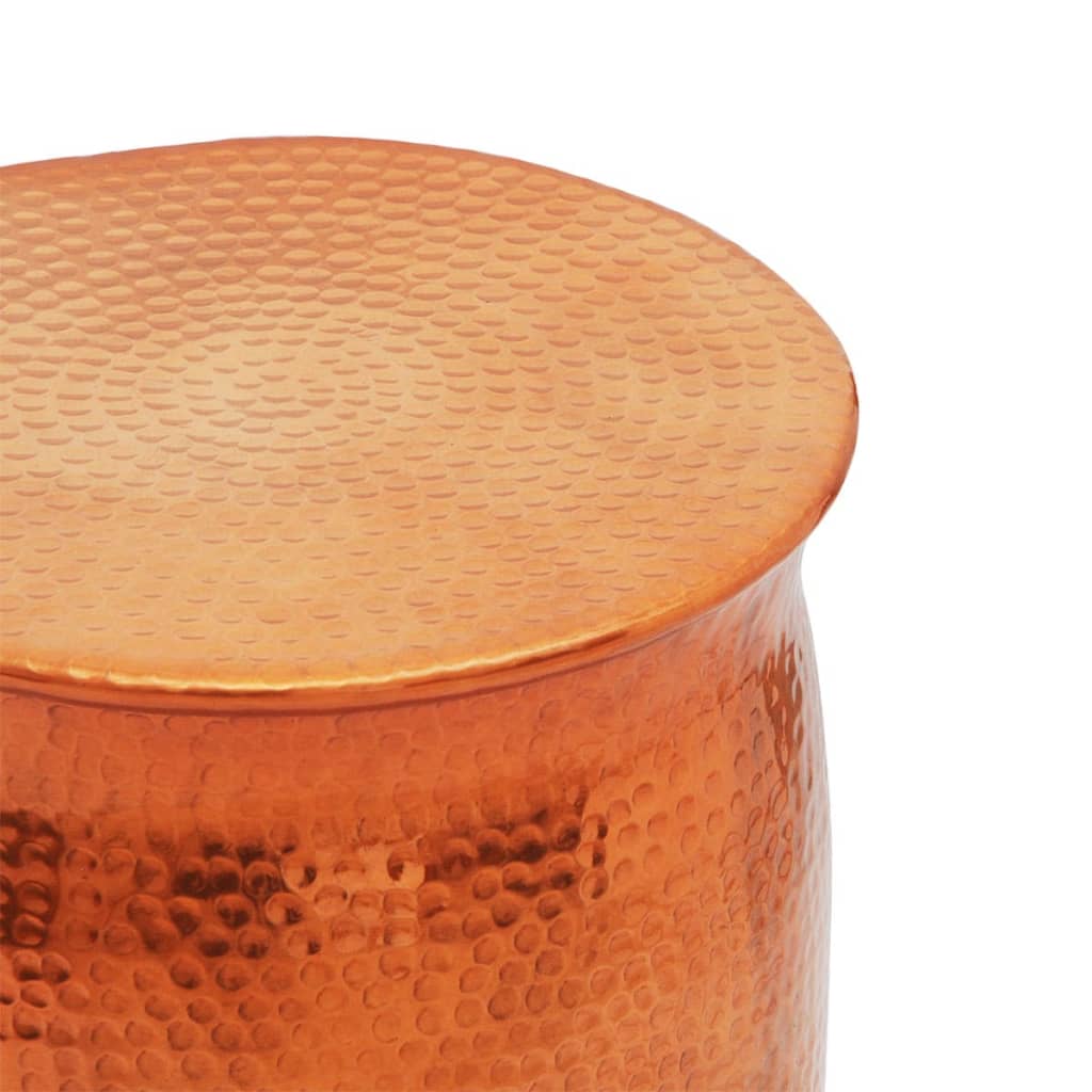 Hocker Beistelltisch aus gehämmertem Aluminium kupferfarben stilvoll und modern