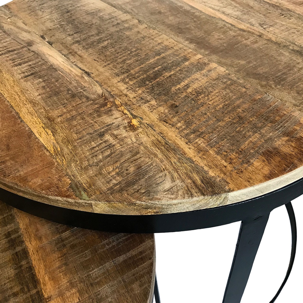 Couchtisch 2er Set Beistelltisch Wohnzimmer-Tisch rund Austin Metall-Gestell altsilber o. schwarz Couchtisch 2er Set Beistelltisch Wohnzimmer-Tisch rund Austin Metall-Gestell altsilber o. schwarz