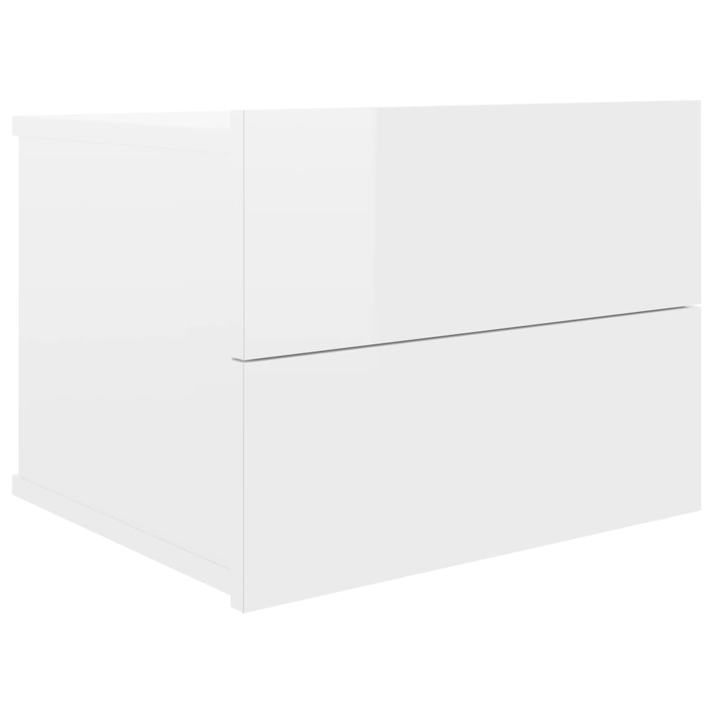 Nachttisch Beistelltisch Nachtschrank Schubladenschrank Hochglanz-Weiß 40x30x30 cm