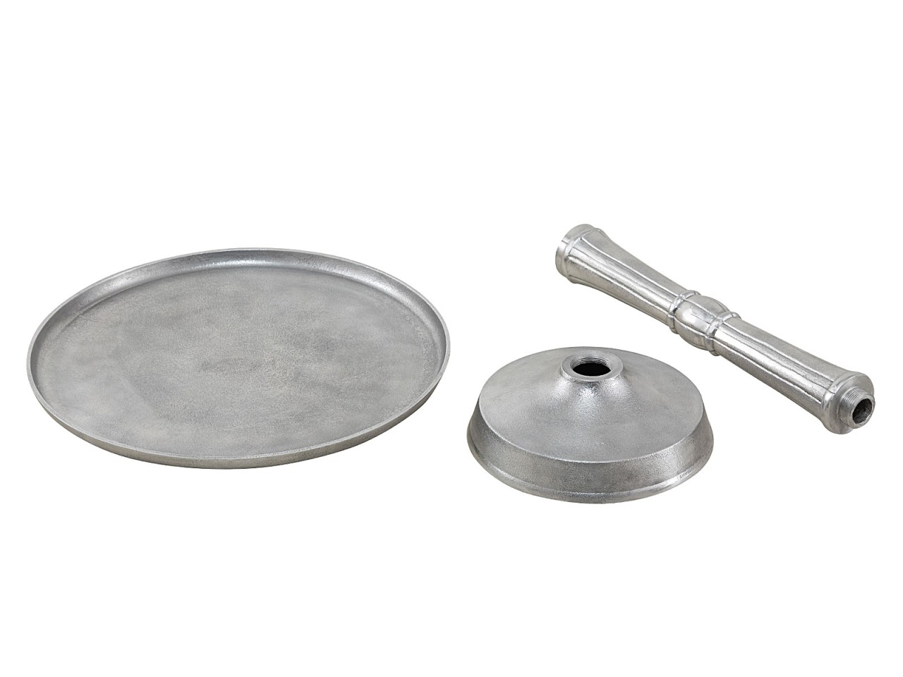 Beistelltisch Metall rund ø 44x53 cm 2-teilig Dekotisch Adlon mit Design Mittelfuß Aluminium
