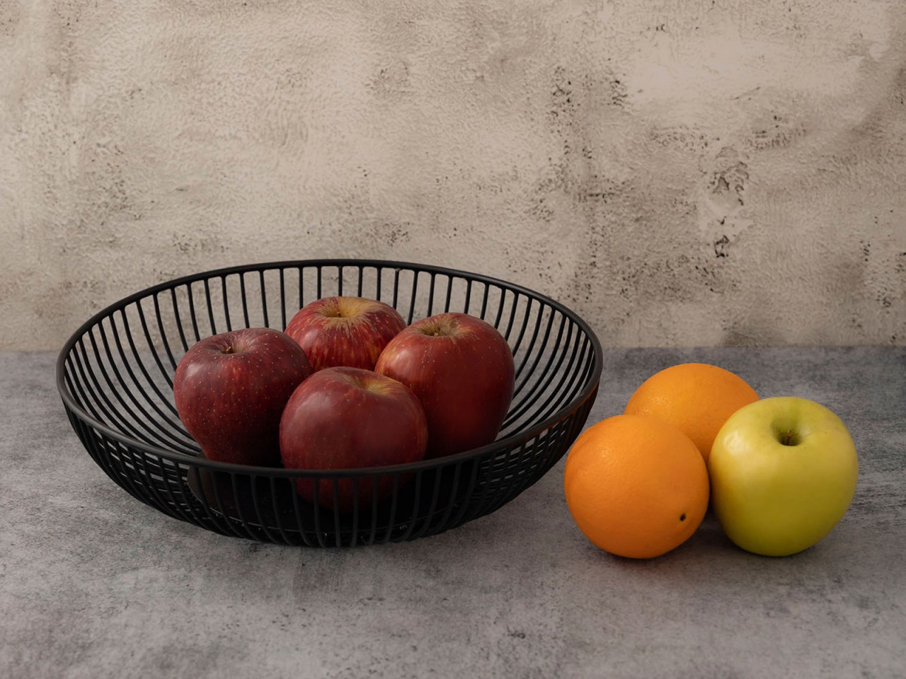 Obstschale 12-teilig Metall ø 28 x 7 cm Set 2 x 6 VE rund Brotkorb Rom schwarz o. silber O