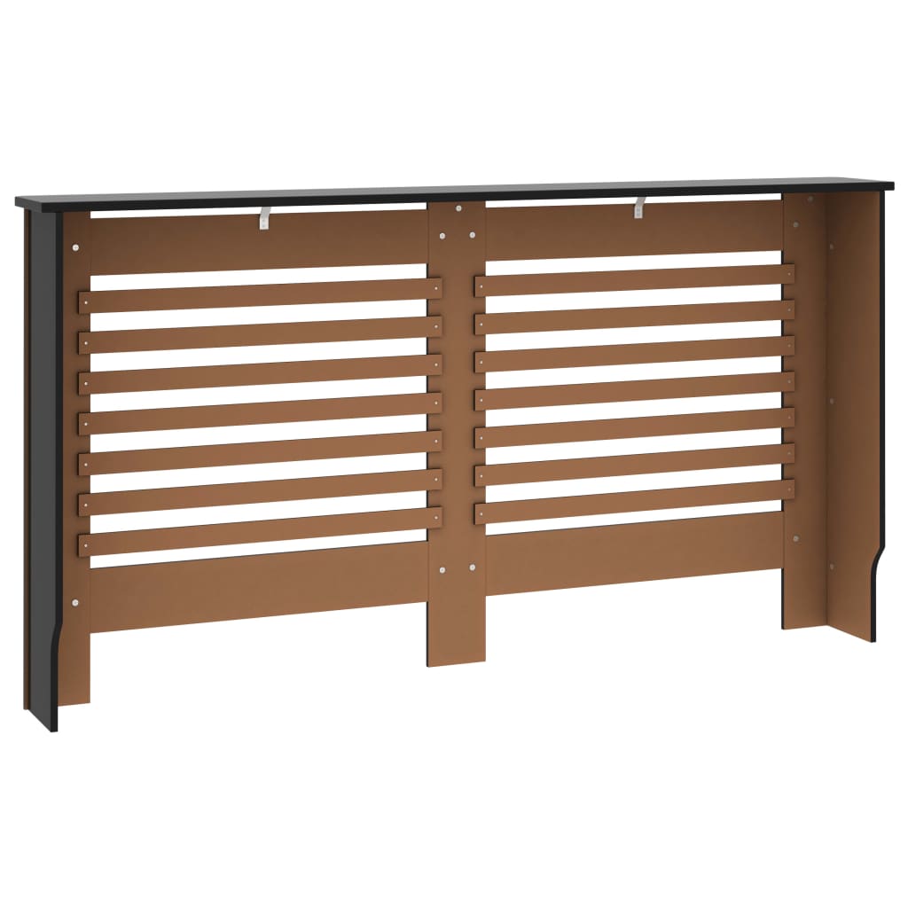 Heizkörperabdeckung Schwarz 152x19x81,5 cm MDF wasserbasiert robust stilvoll einfach zu montieren