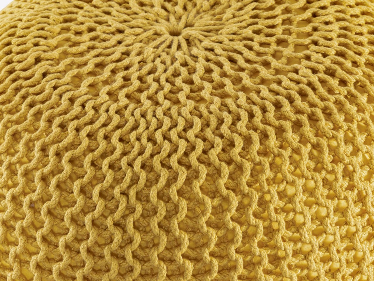 Pouf PREMIUM ø45cm Sitzhocker Strickpouf Innen Terrasse Pool Garten nachhaltig