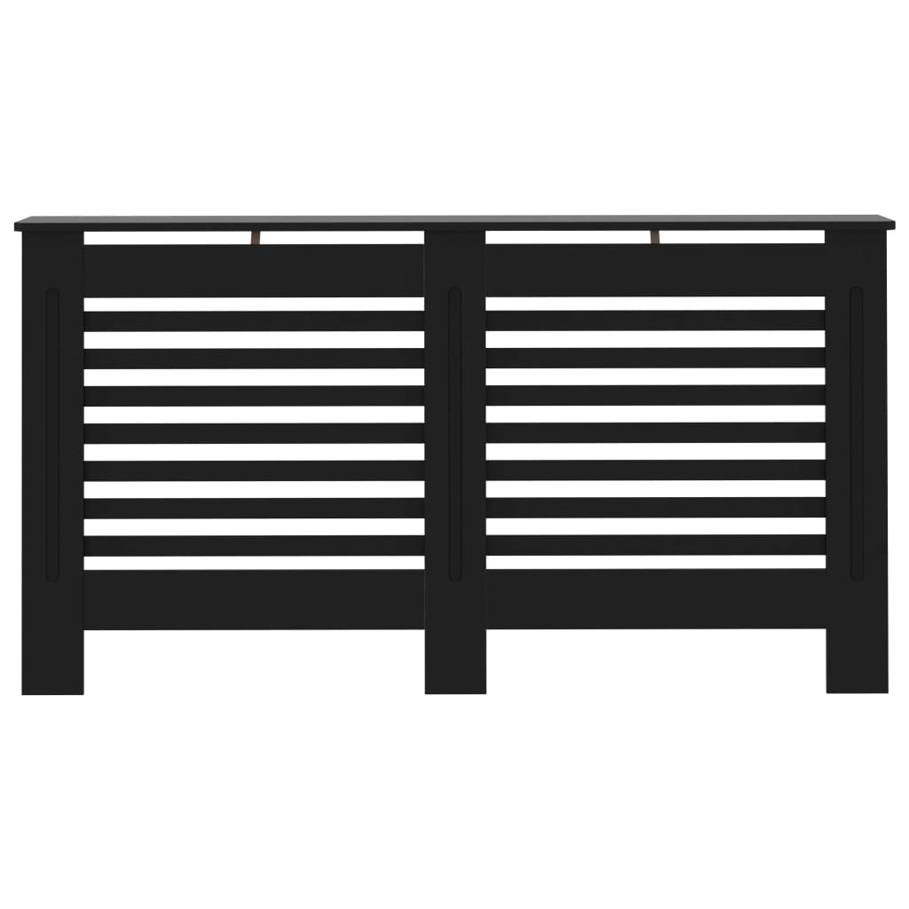 Heizkörperabdeckung Schwarz 152x19x81,5 cm MDF wasserbasiert robust stilvoll einfach zu montieren
