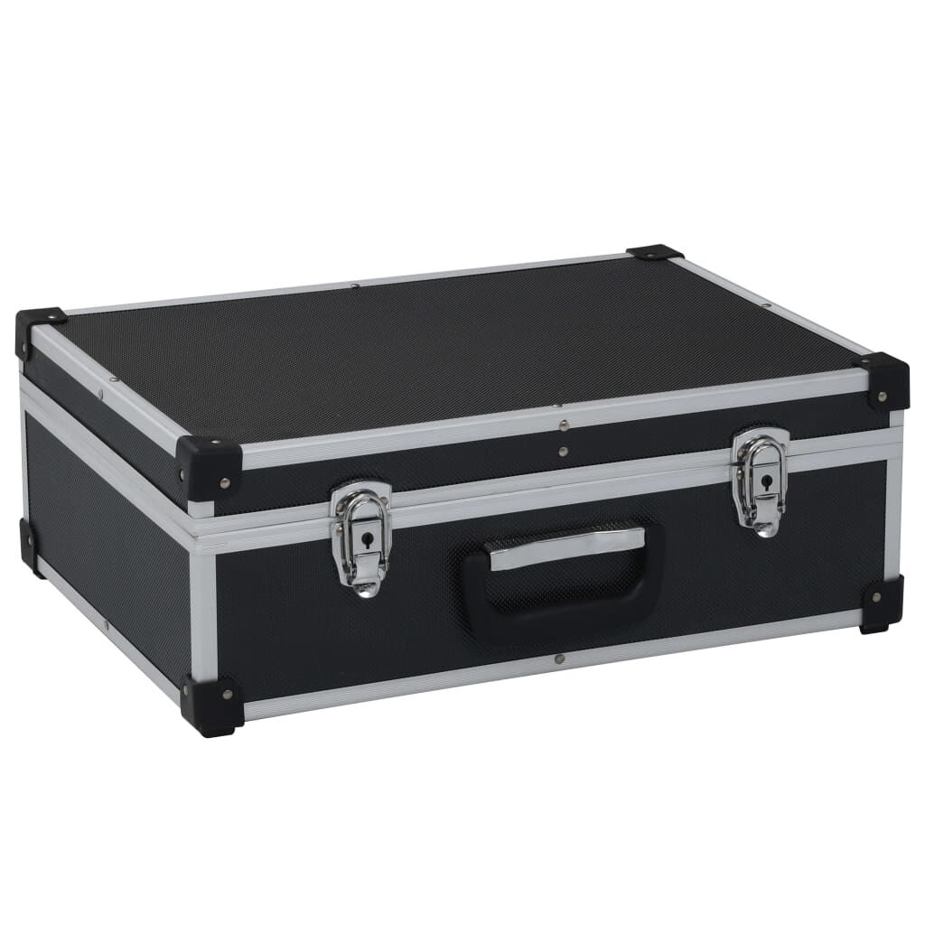 Aluminium Werkzeugkoffer Schwarz 46x33x16 cm stabil und kompakt Aluminium Werkzeugkoffer Schwarz 46x33x16 cm stabil und kompakt