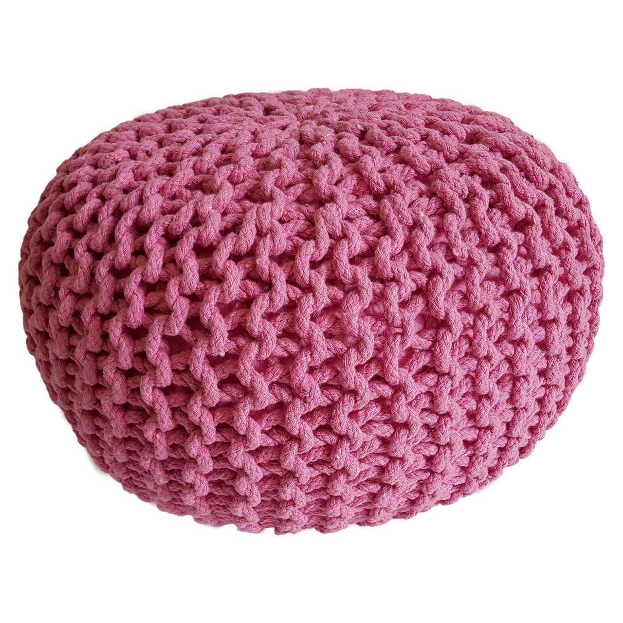 Strickhocker Pouf Ø 45 H 30 cm cm Sitzpouf Strick Bodenkissen