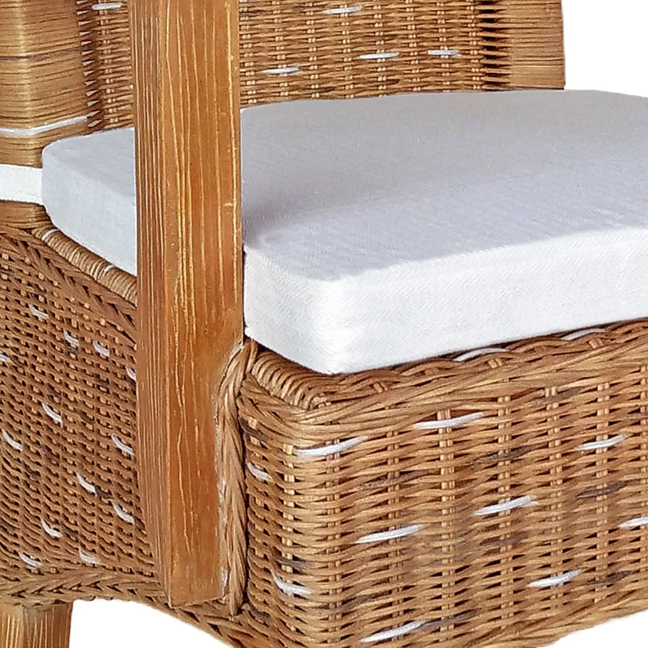 Esszimmer Stühle Set mit Armlehnen 4 Stück Rattanstühle braun Perth Korbstuhl Sessel nachhaltig