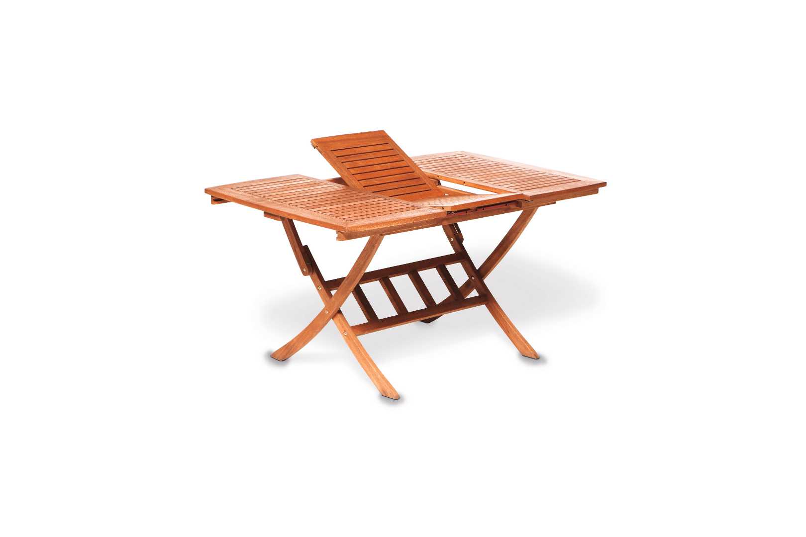 Comodoro Gartenmöbel-Set 9-teilig – 4 Klappsessel mit grauen Auflagen & Klappausziehtisch 110–160 cm aus FSC® Eukalyptusholz