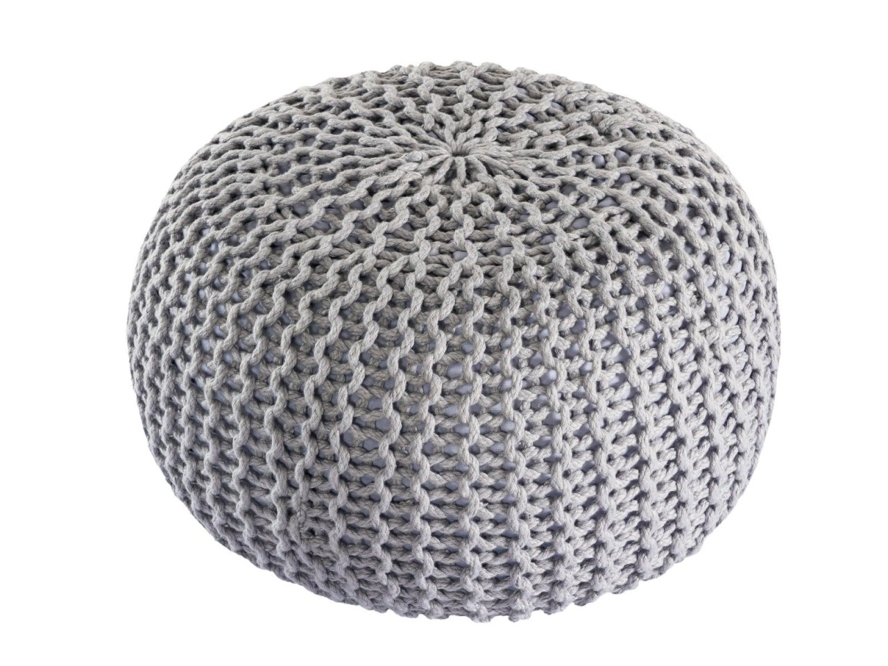 Sitzpouf ø55cm Pouf Strickhocker Strickpouf PREMIUM Innen Terrasse Pool Garten nachhaltig