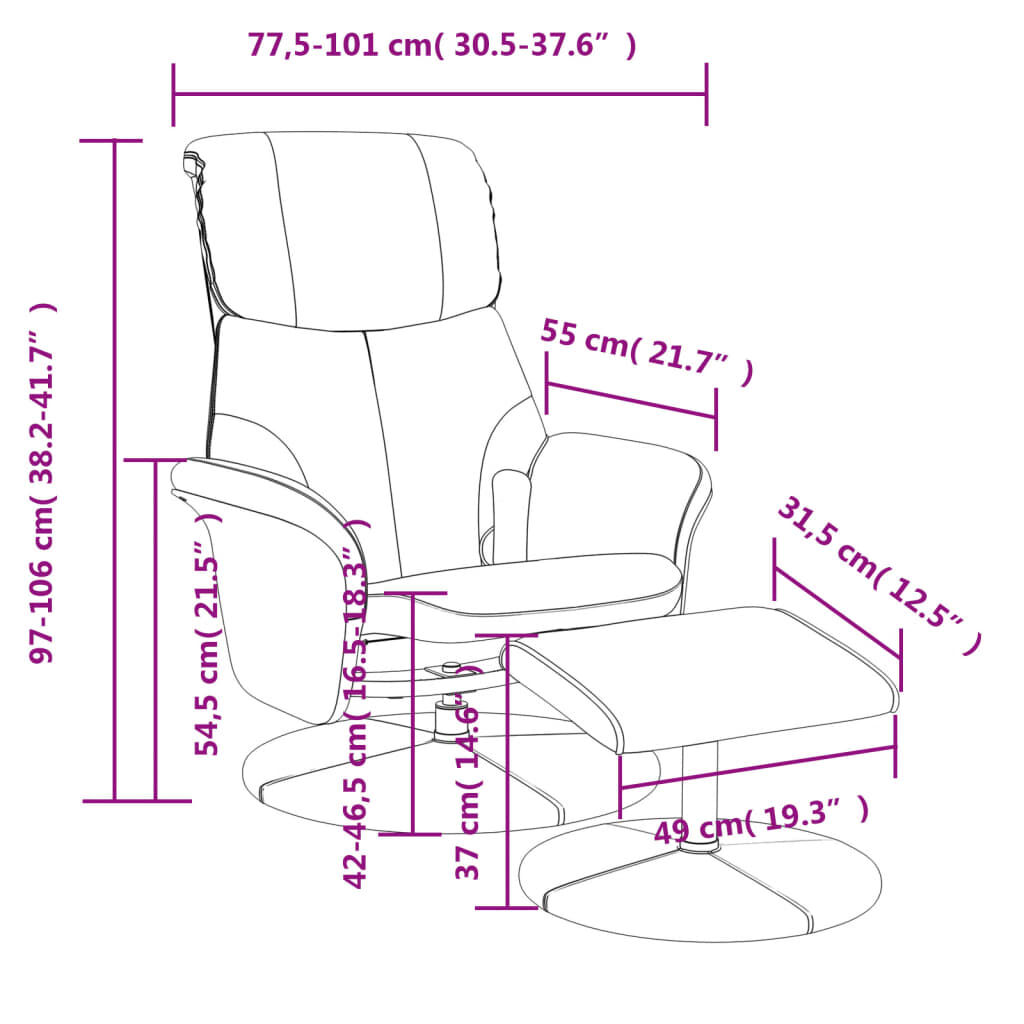 Massagesessel mit Hocker schwarz Kunstleder komfortabel und elegant