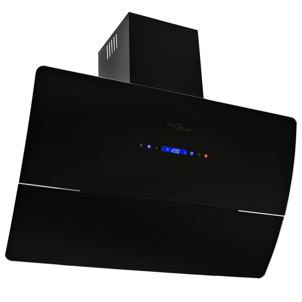 Dunstabzugshaube 90 cm Schwarz Küche Edelstahl starke Absaugkraft 756 m³/h 