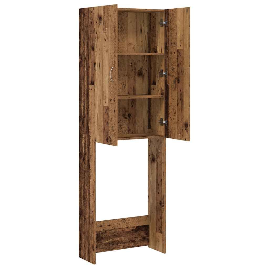 Waschmaschinenschrank 64 x 25,5 x 190 cm Altholz-Optik funktional